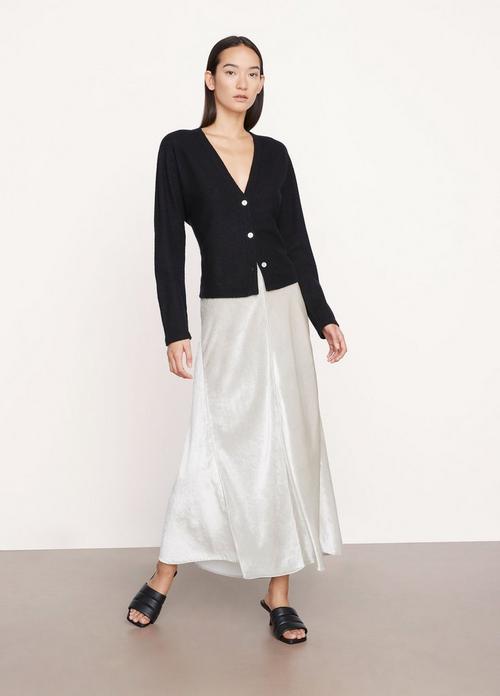 Velvet Purl-Edge Paneled Slip Skirt