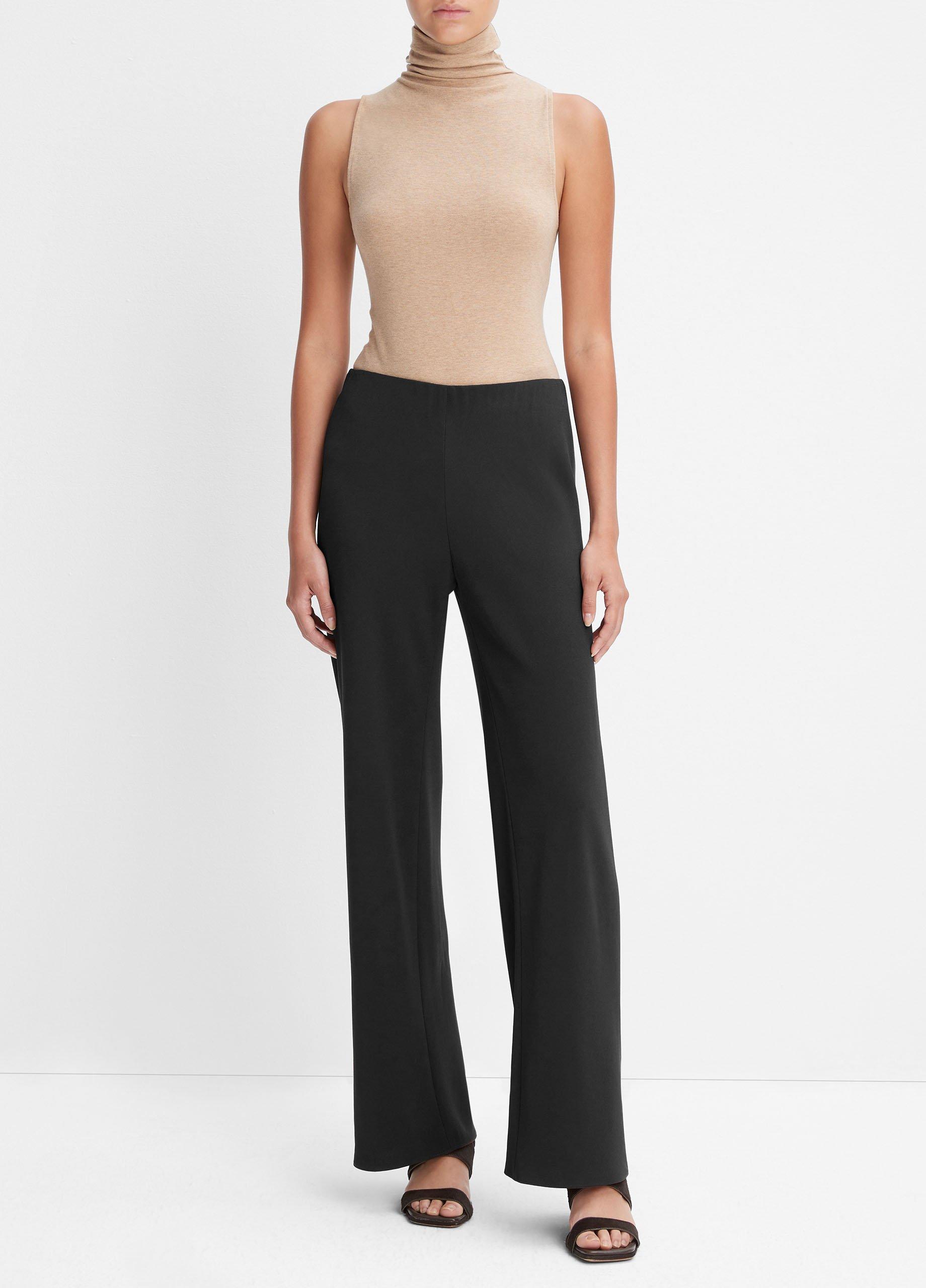 Women's High-Waist Crepe Bias Pant, Black, Size XS Vince