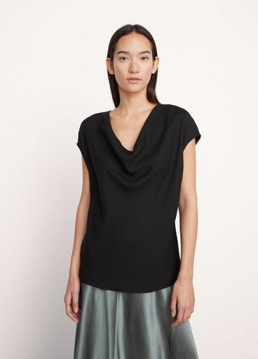 Cowl Neck Cap Sleeve Blouse image number 1