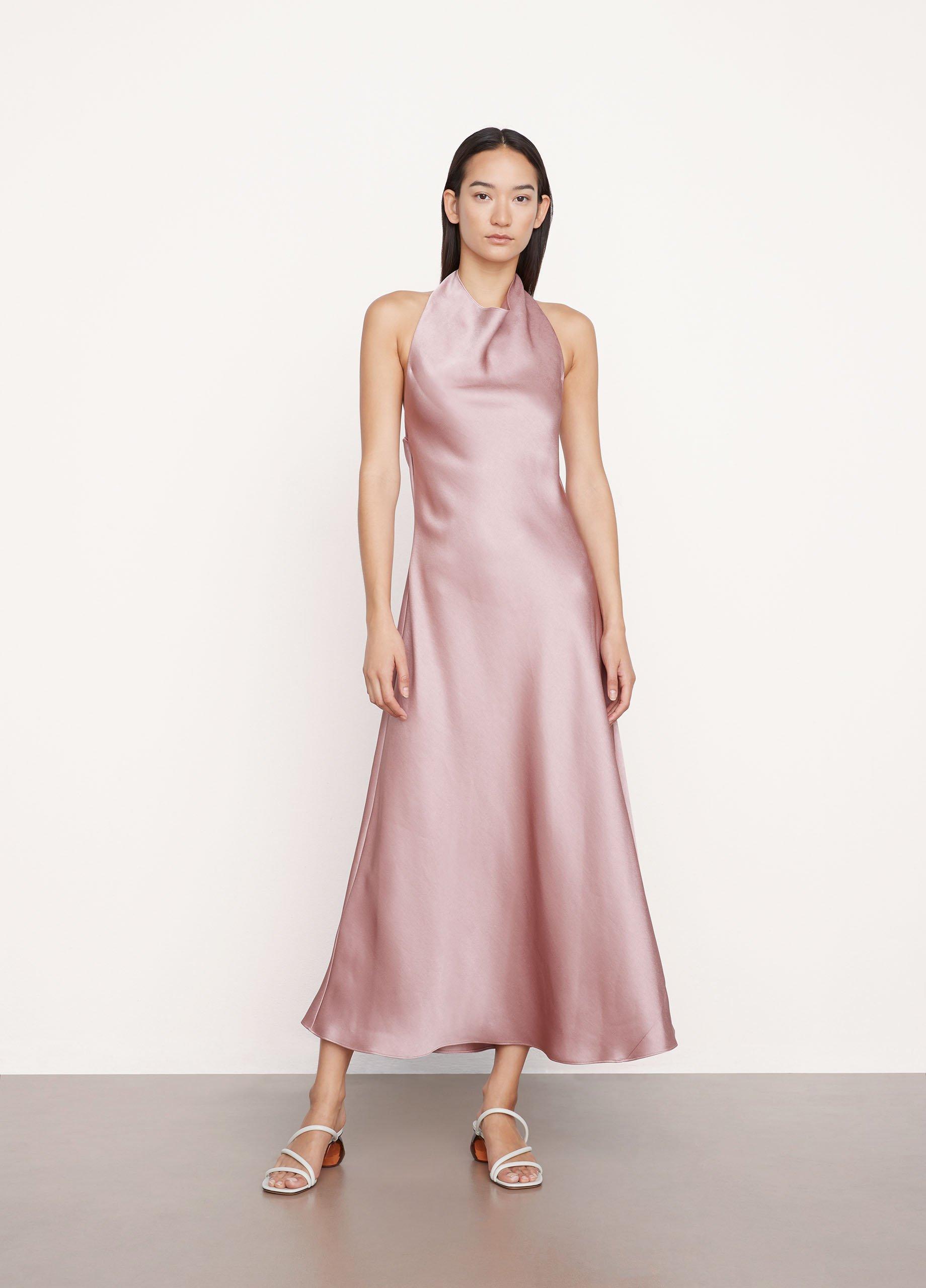 Draped Cowl Neck Halter Dress image number 0