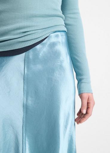 Satin Raw-Edge Paneled Slip Skirt image number 1