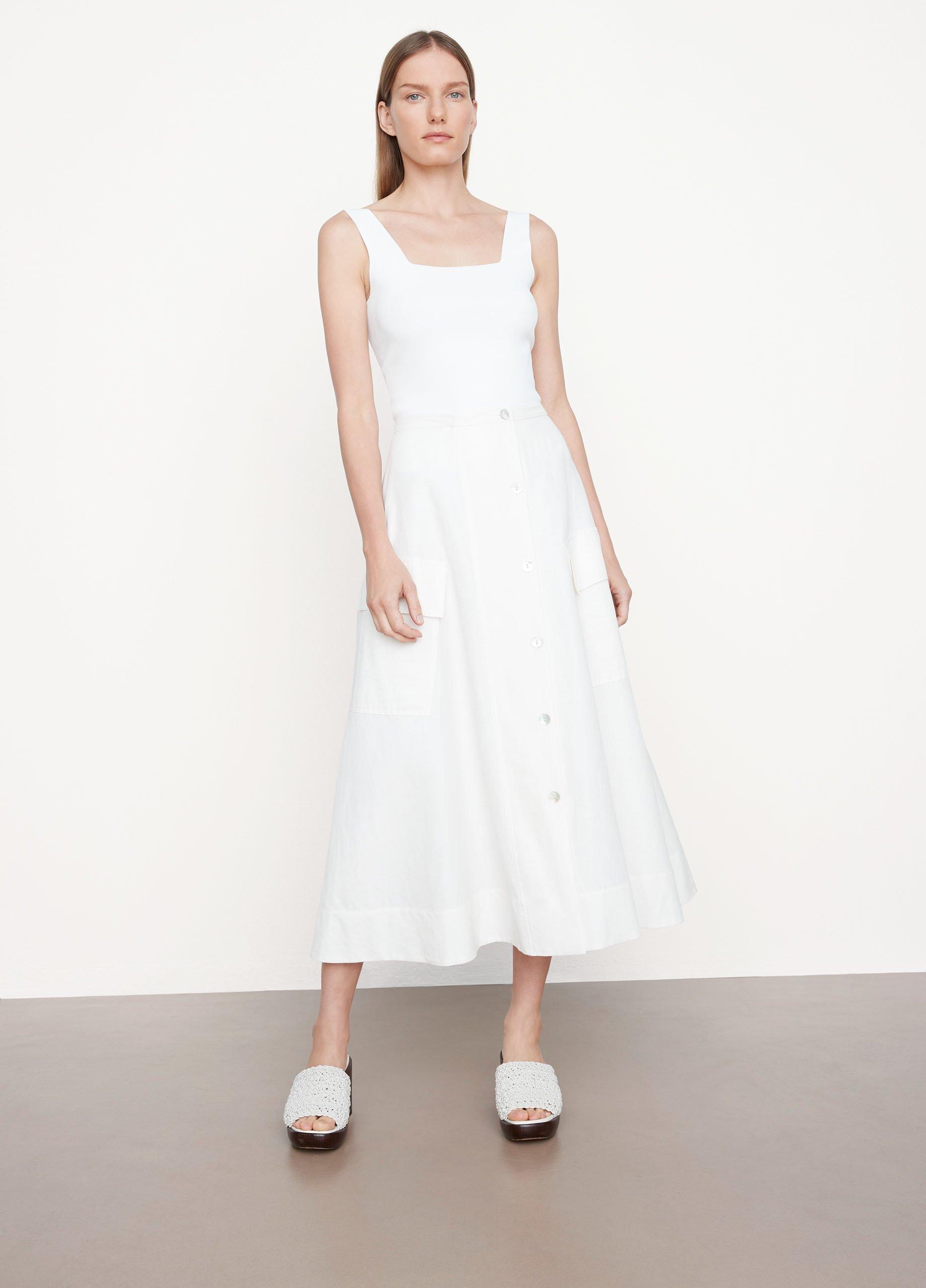 Utility Button-Front Midi Skirt image number 0