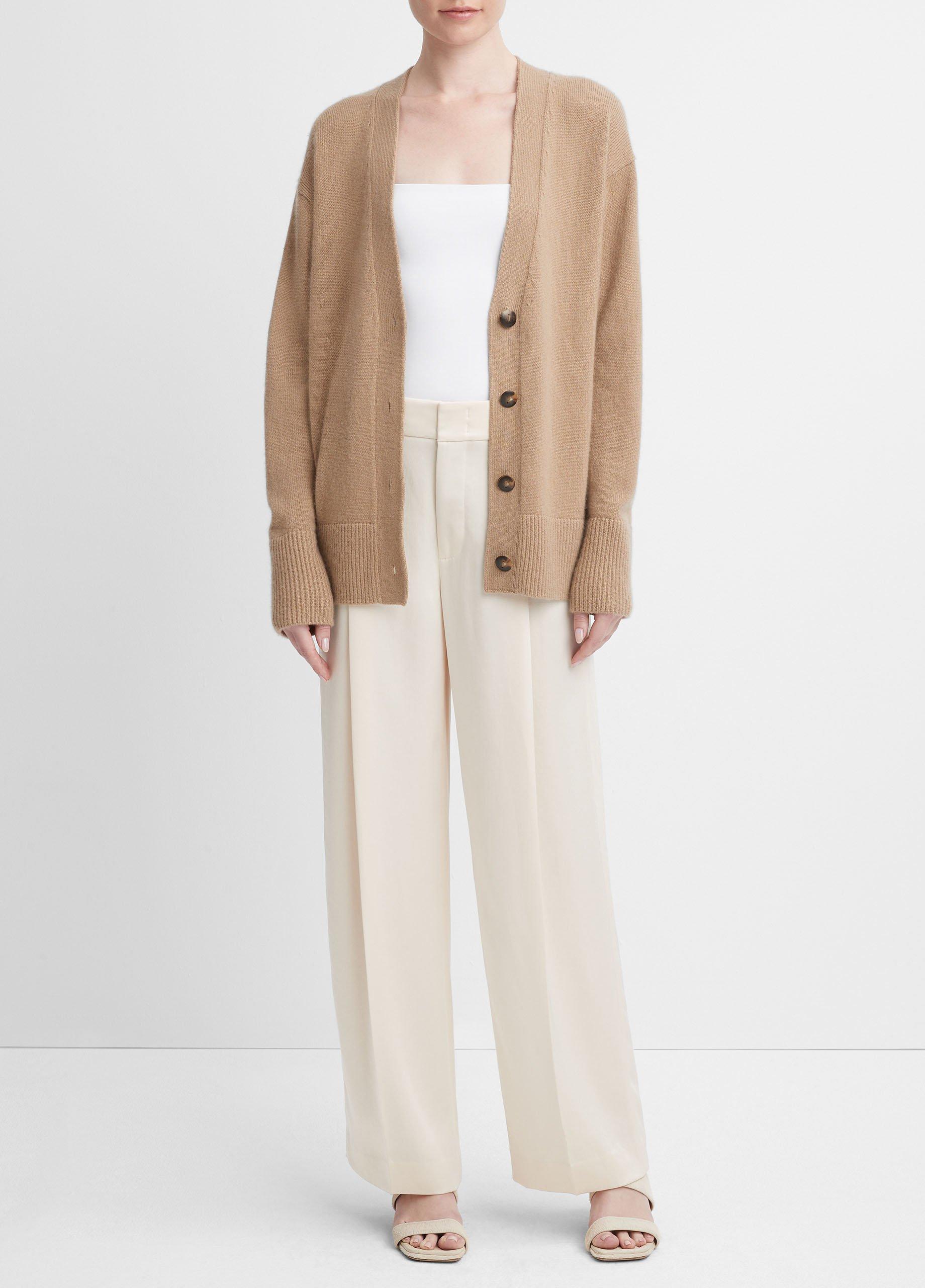 빈스 Vince Wool and Cashmere Weekend Cardigan,SANDSHELL