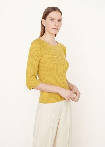 Ribbed Ballet-Neck Wool and Cashmere Sweater image number 2