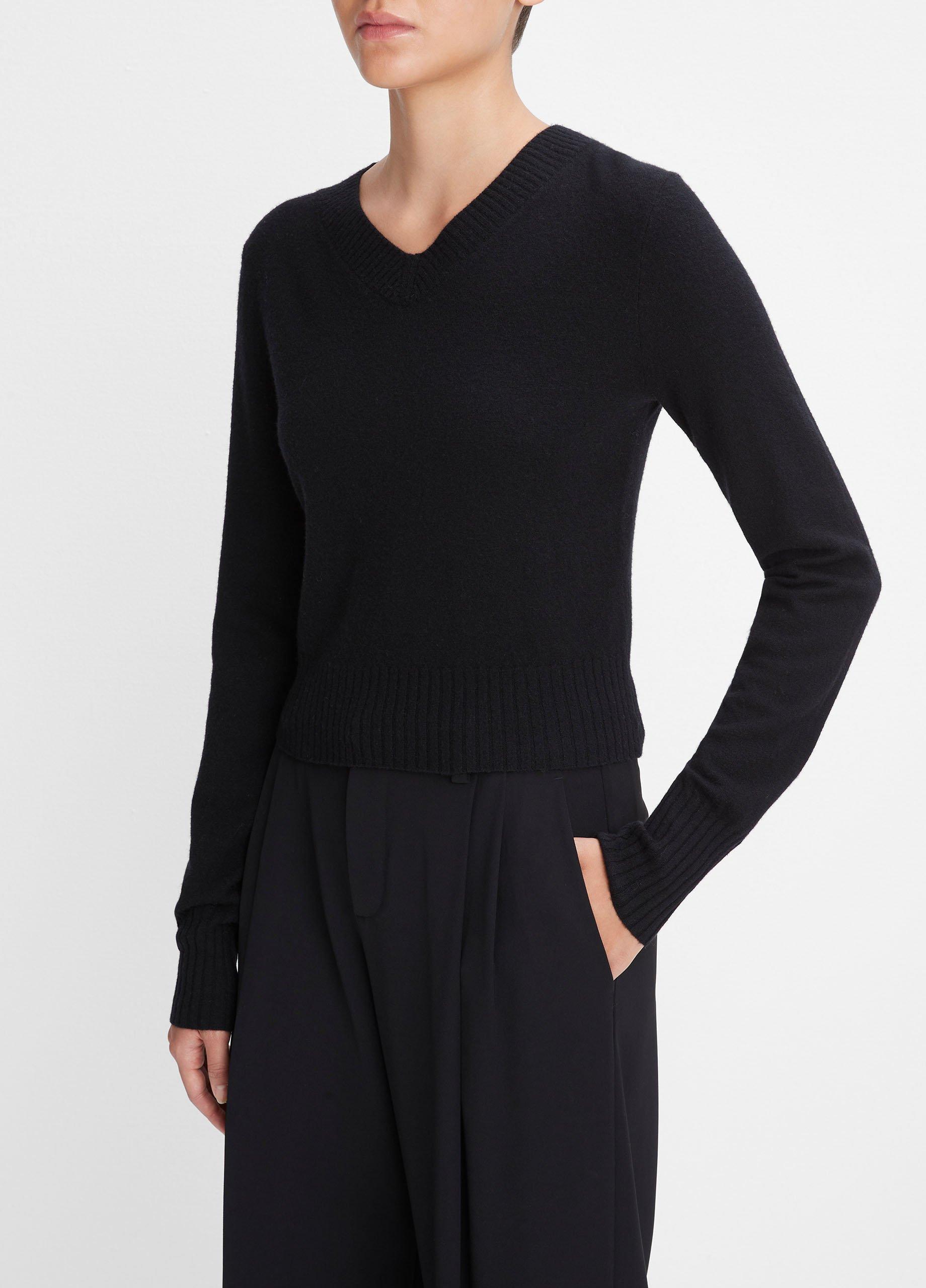 Wool Blend V-Neck Pullover Sweater