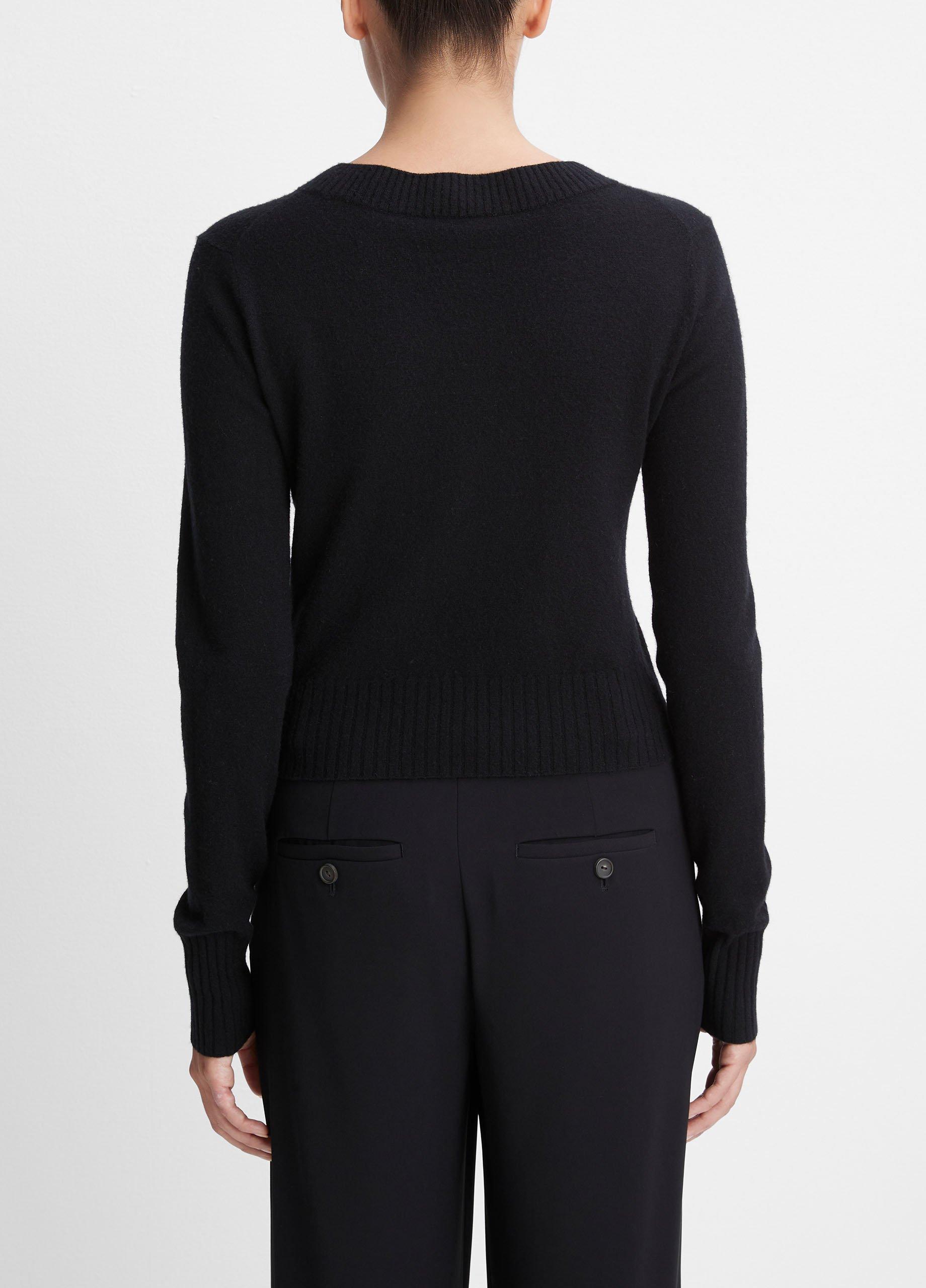 Wool-Blend Cropped V-Neck Pullover in Sweaters | Vince