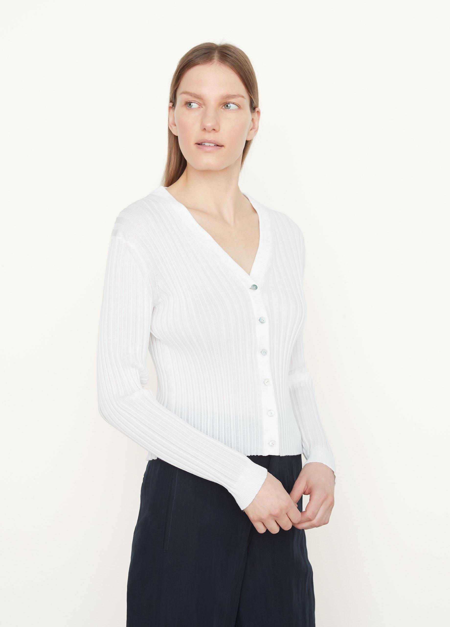 Ribbed v 2025 neck cardigan