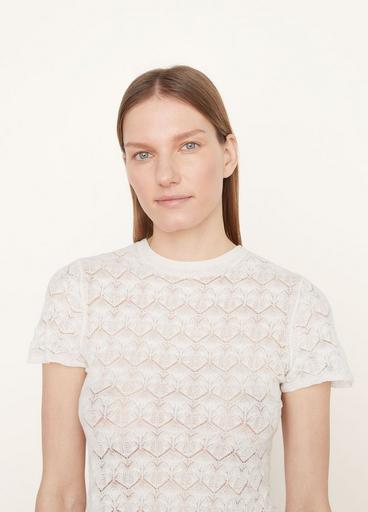 Fine Lace Short-Sleeve Top image number 1