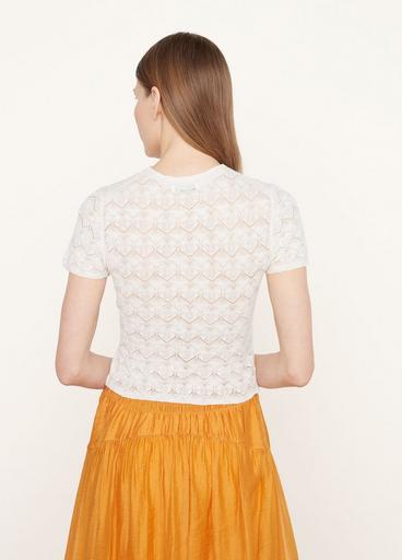 Fine Lace Short-Sleeve Top image number 3