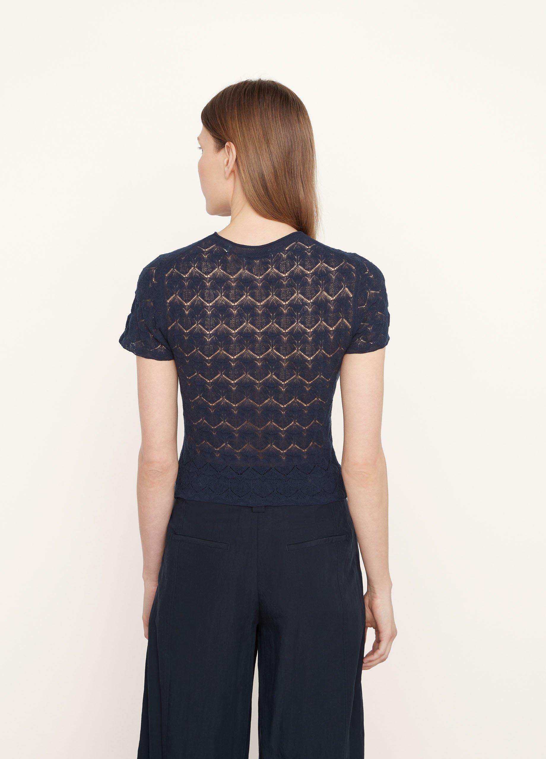 Fine Lace Short-Sleeve Top