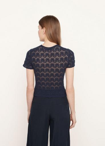 Fine Lace Short-Sleeve Top image number 3