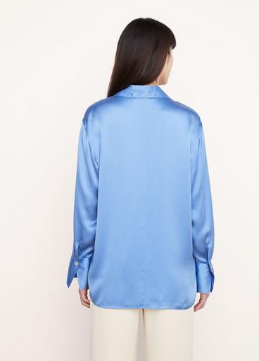 Silk Relaxed Long Sleeve Blouse image number 3