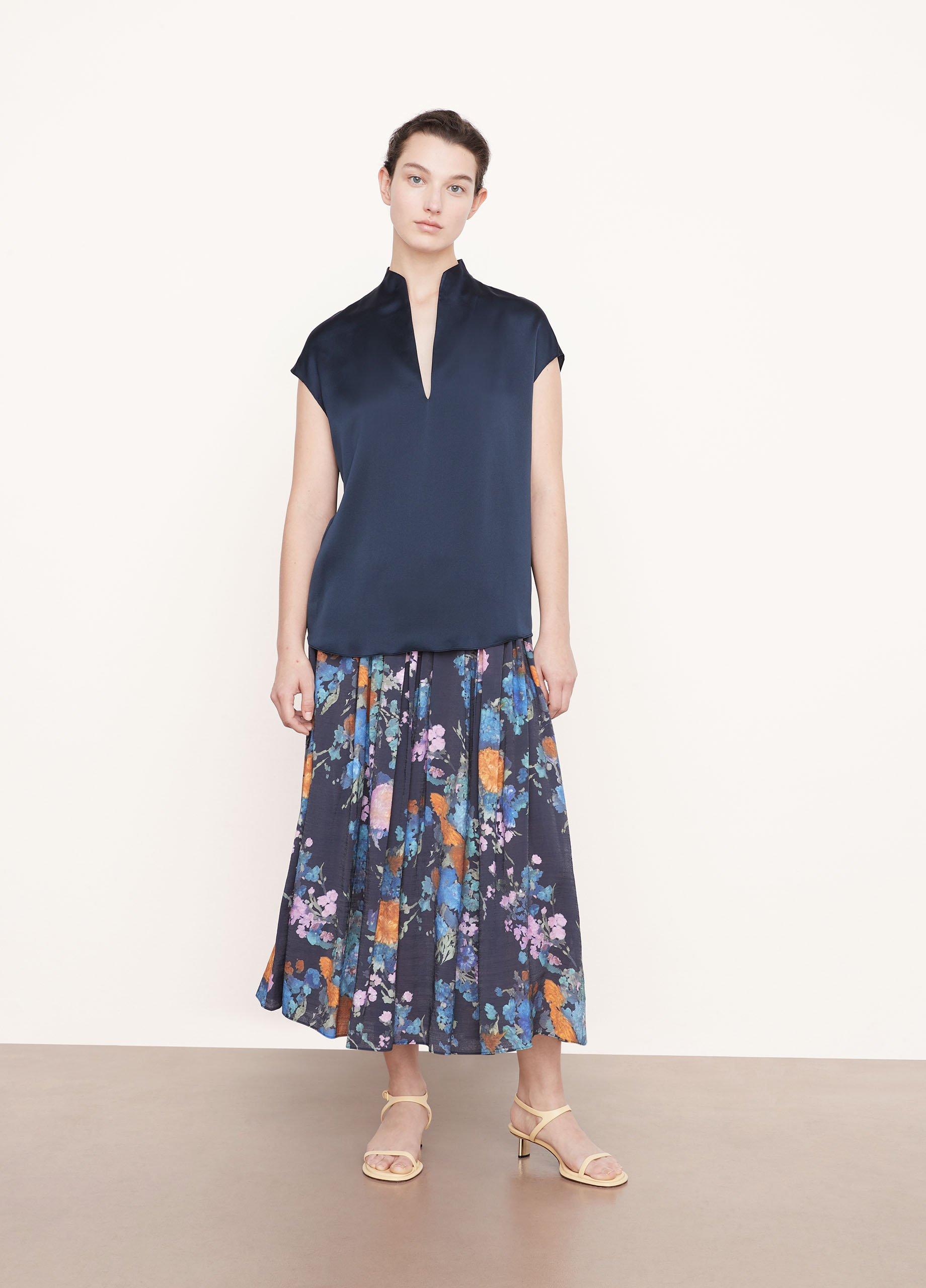 V-Neck Cap Sleeve Blouse main image 1