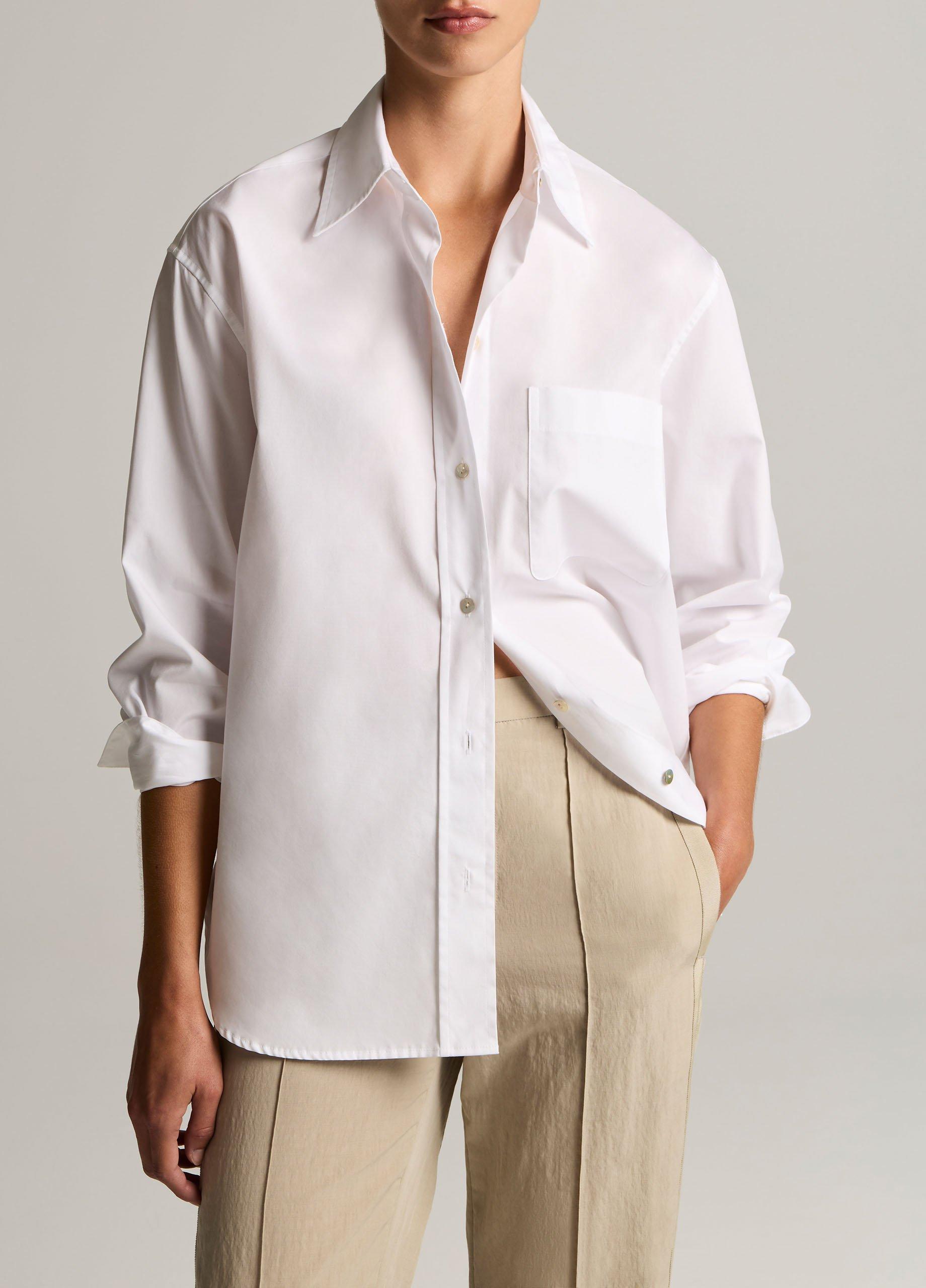 Cotton Oversized Button-Front Shirt image number 0