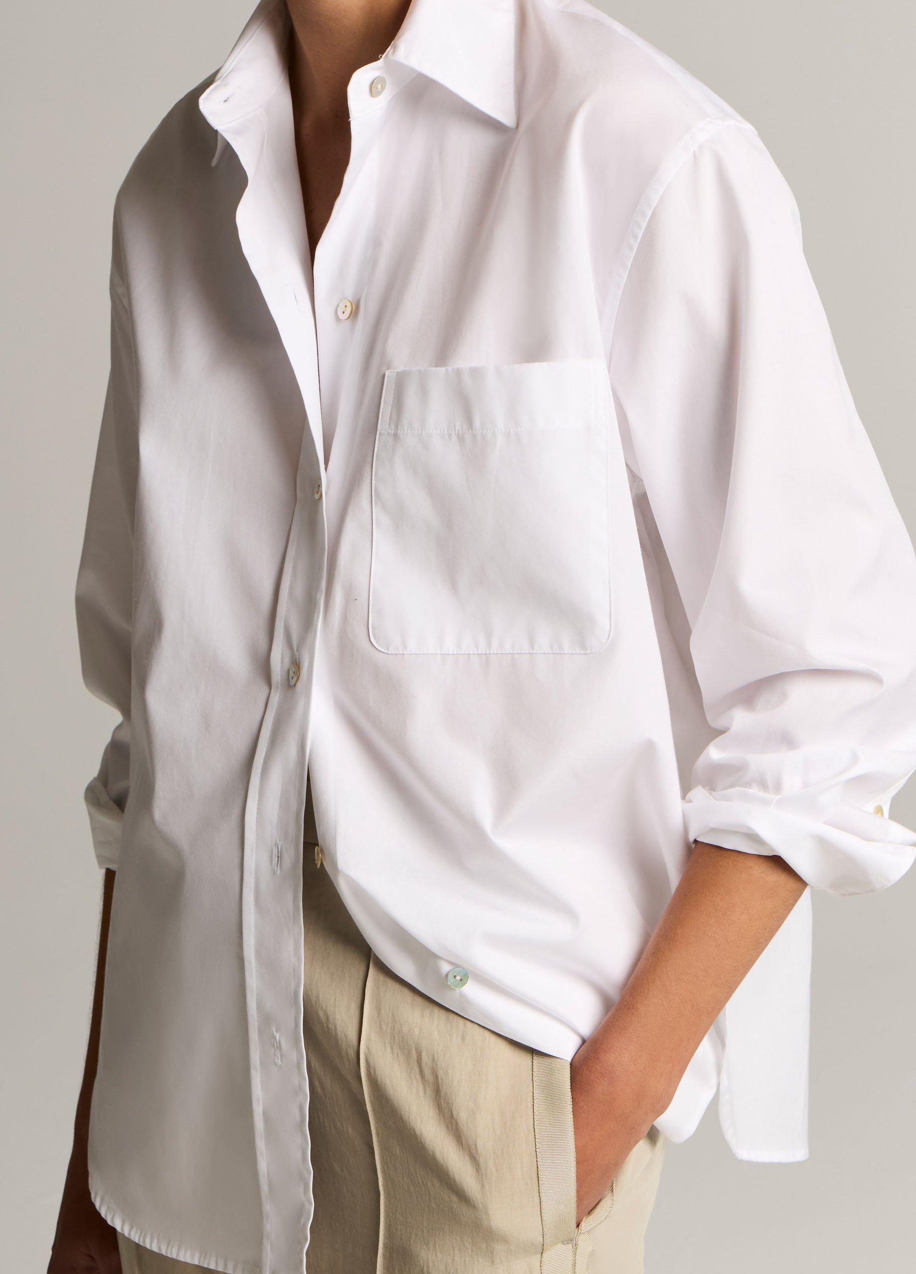 Cotton Oversized Button-Front Shirt image number 1