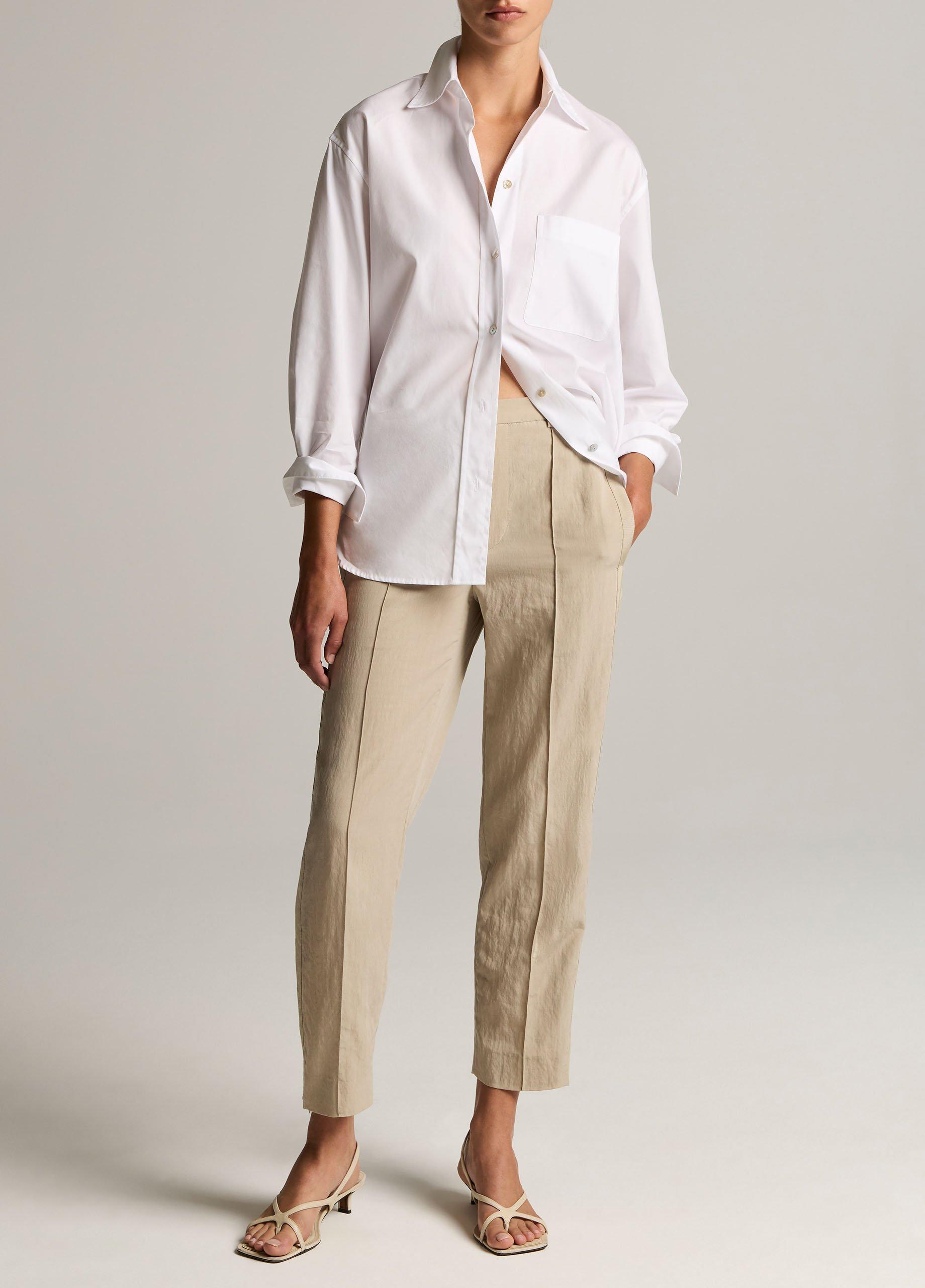 Cotton Oversized Button-Front Shirt image number 3