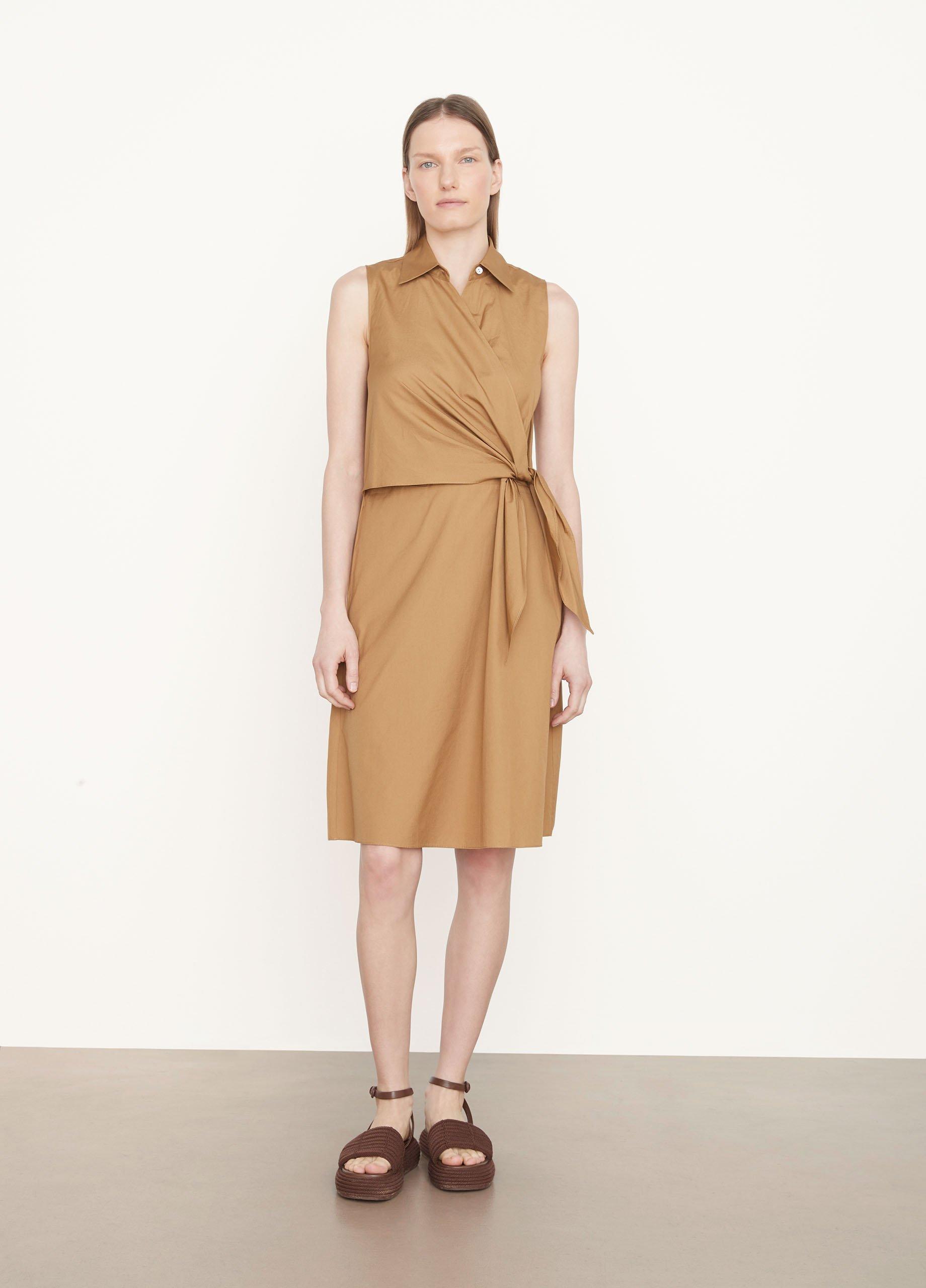 Sleeveless Wrap Shirt Dress in Dresses & Skirts | Vince