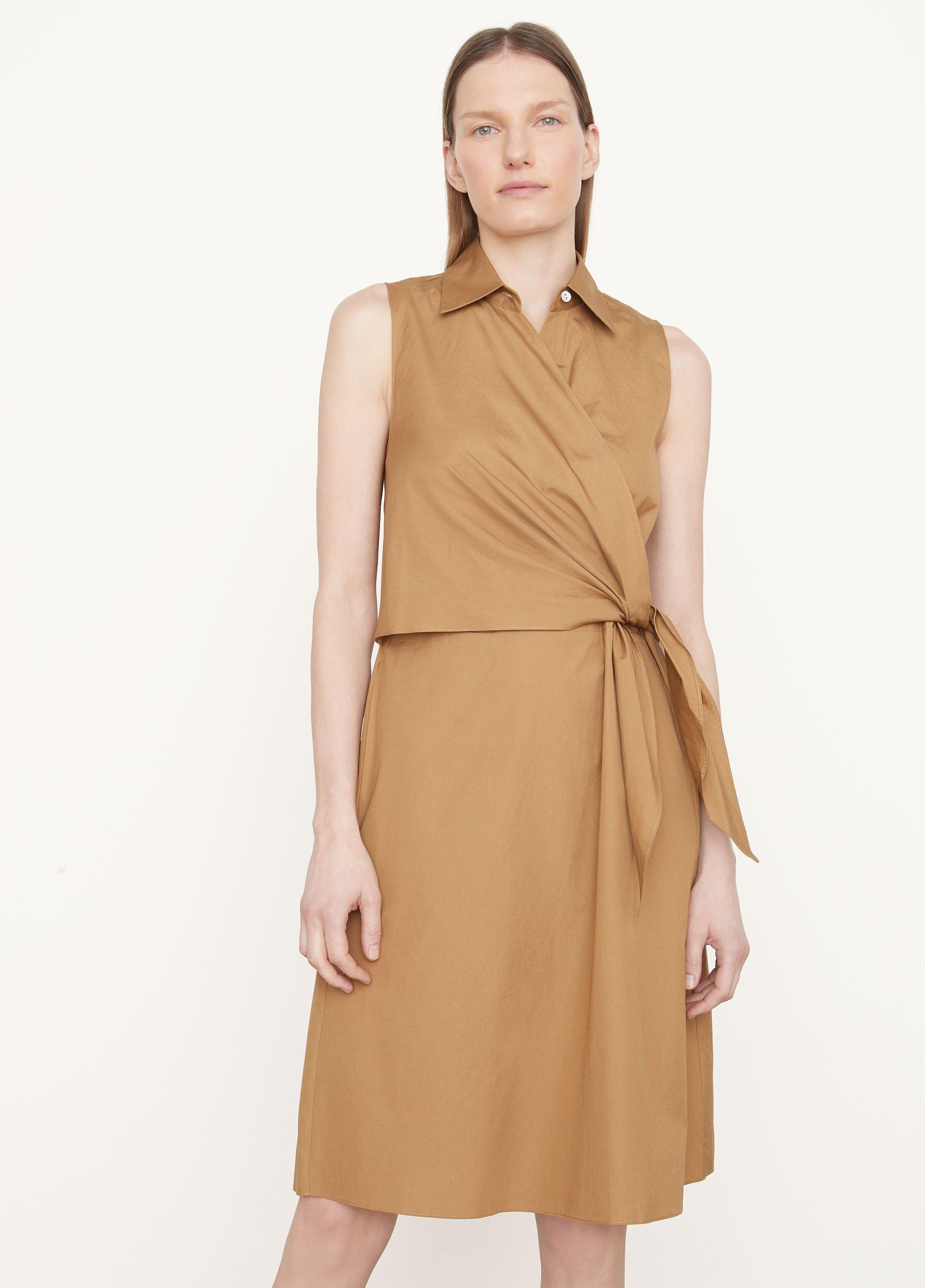 Sleeveless Wrap Shirt Dress in Dresses & Skirts | Vince