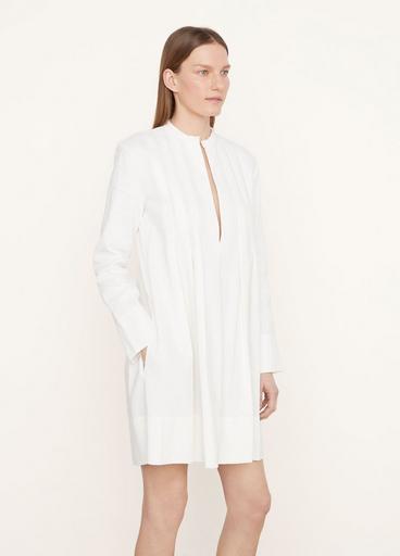 Trapeze-Pleated Long-Sleeve Dress in Dresses & Skirts | Vince