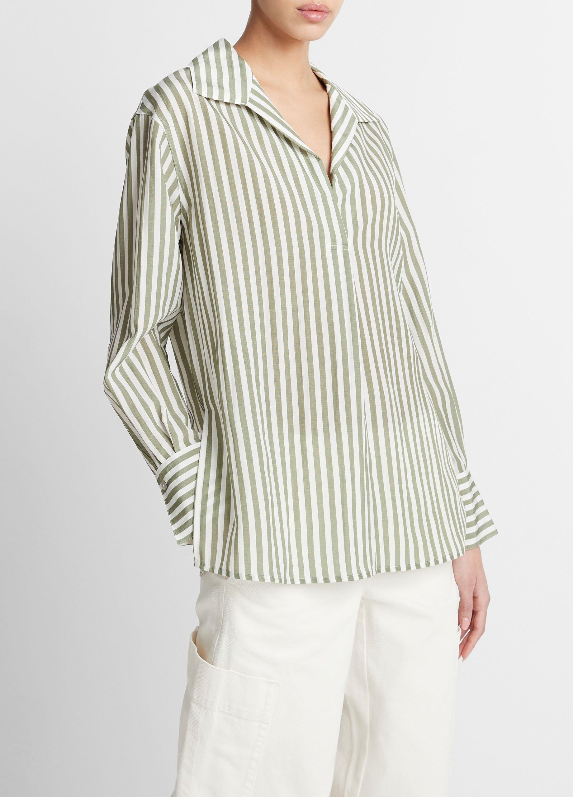 Coastal Stripe Shaped-Collar Shirt