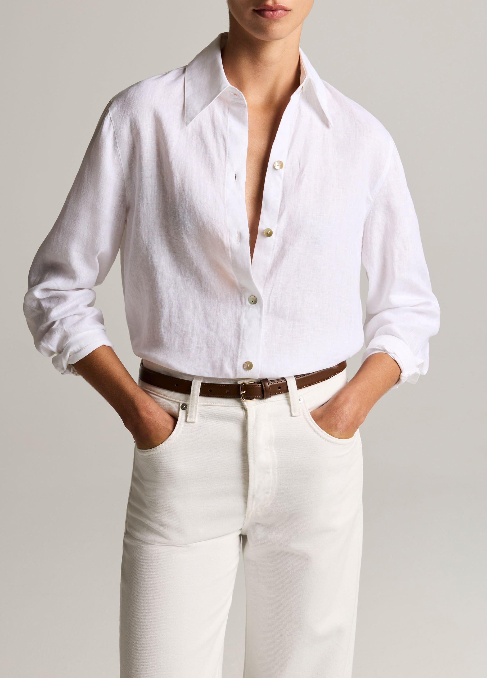 Linen Button-Front Shirt image number 0