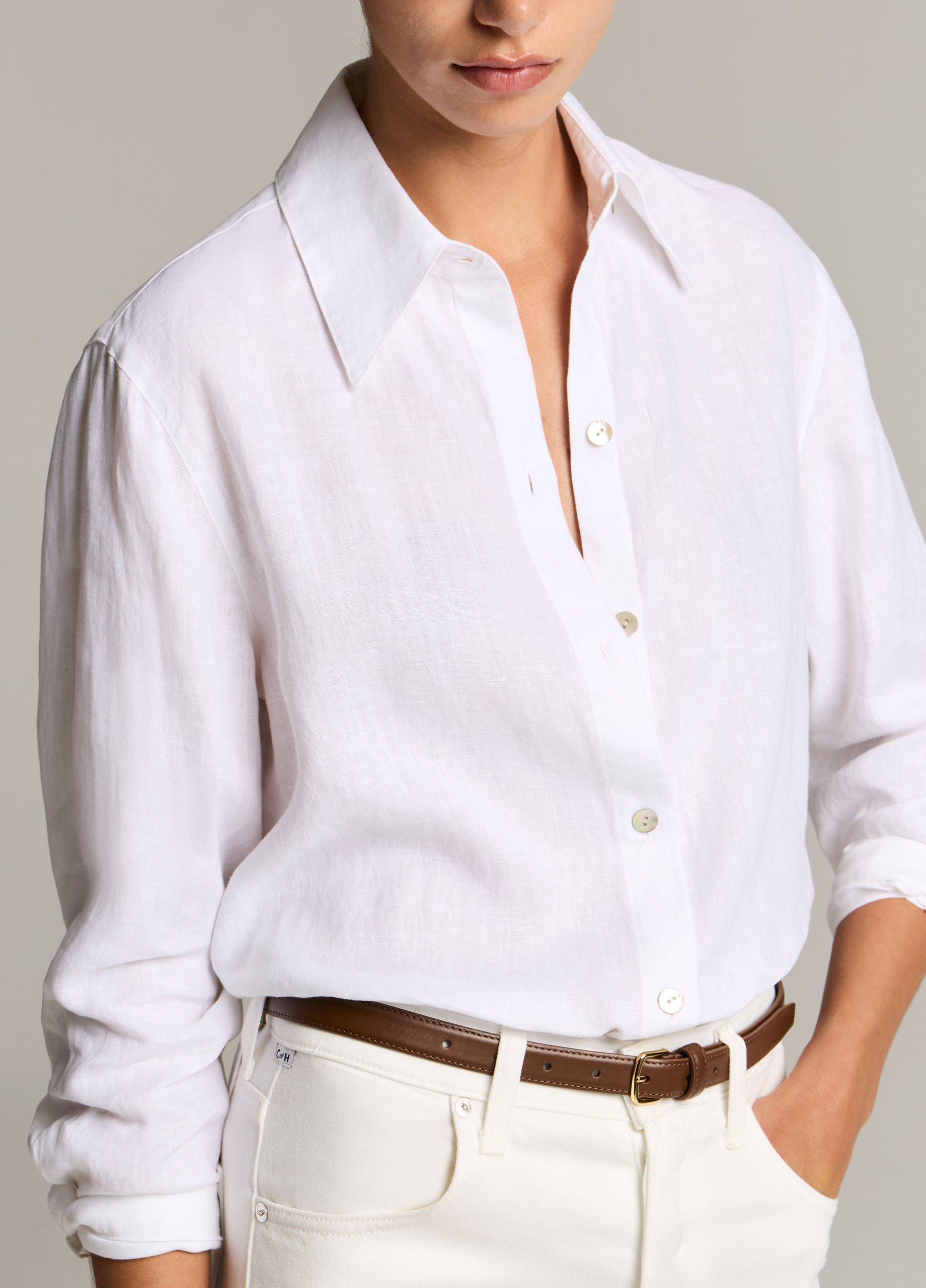 Linen Button-Front Shirt image number 1