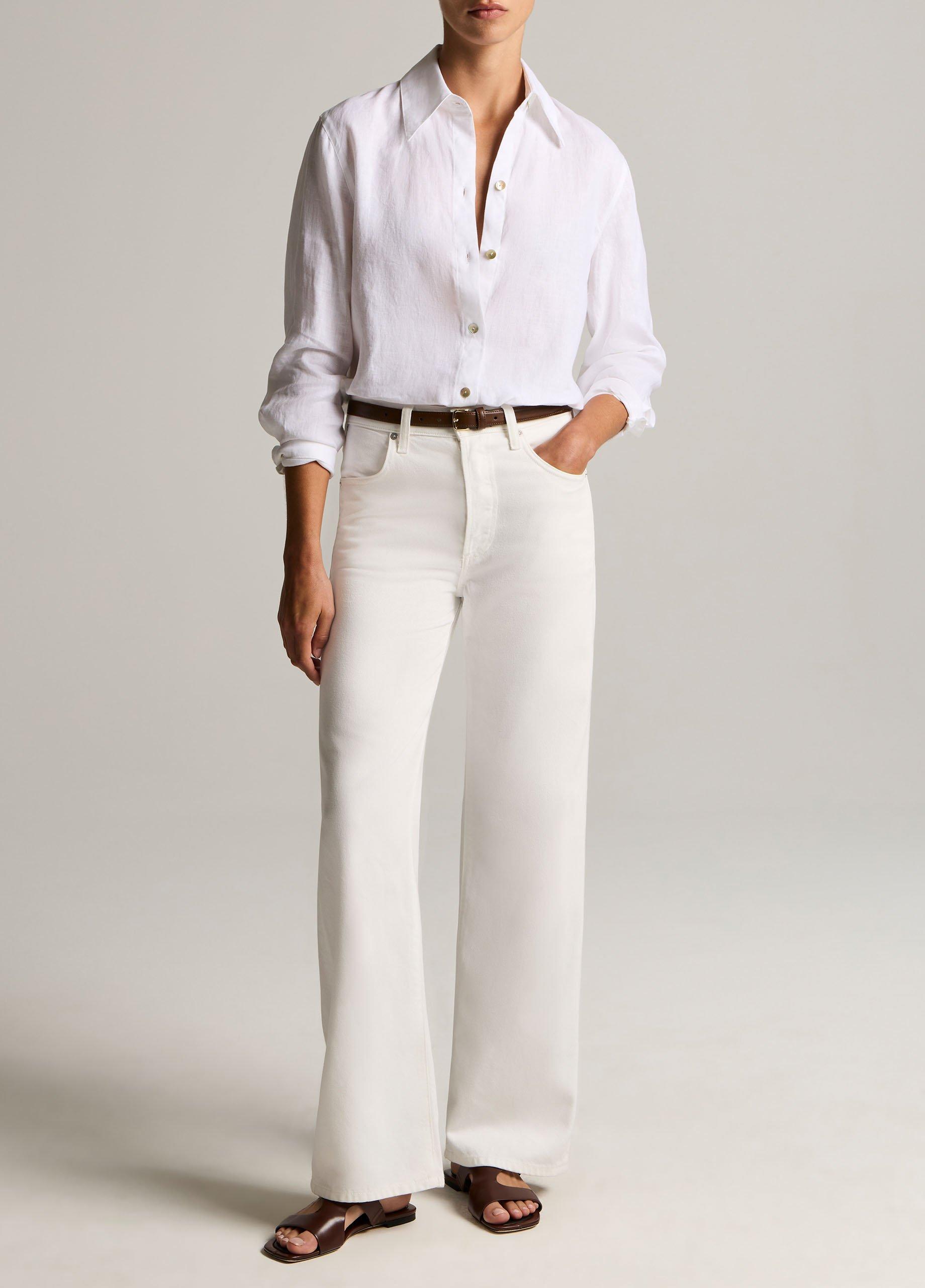 Linen Button-Front Shirt image number 3