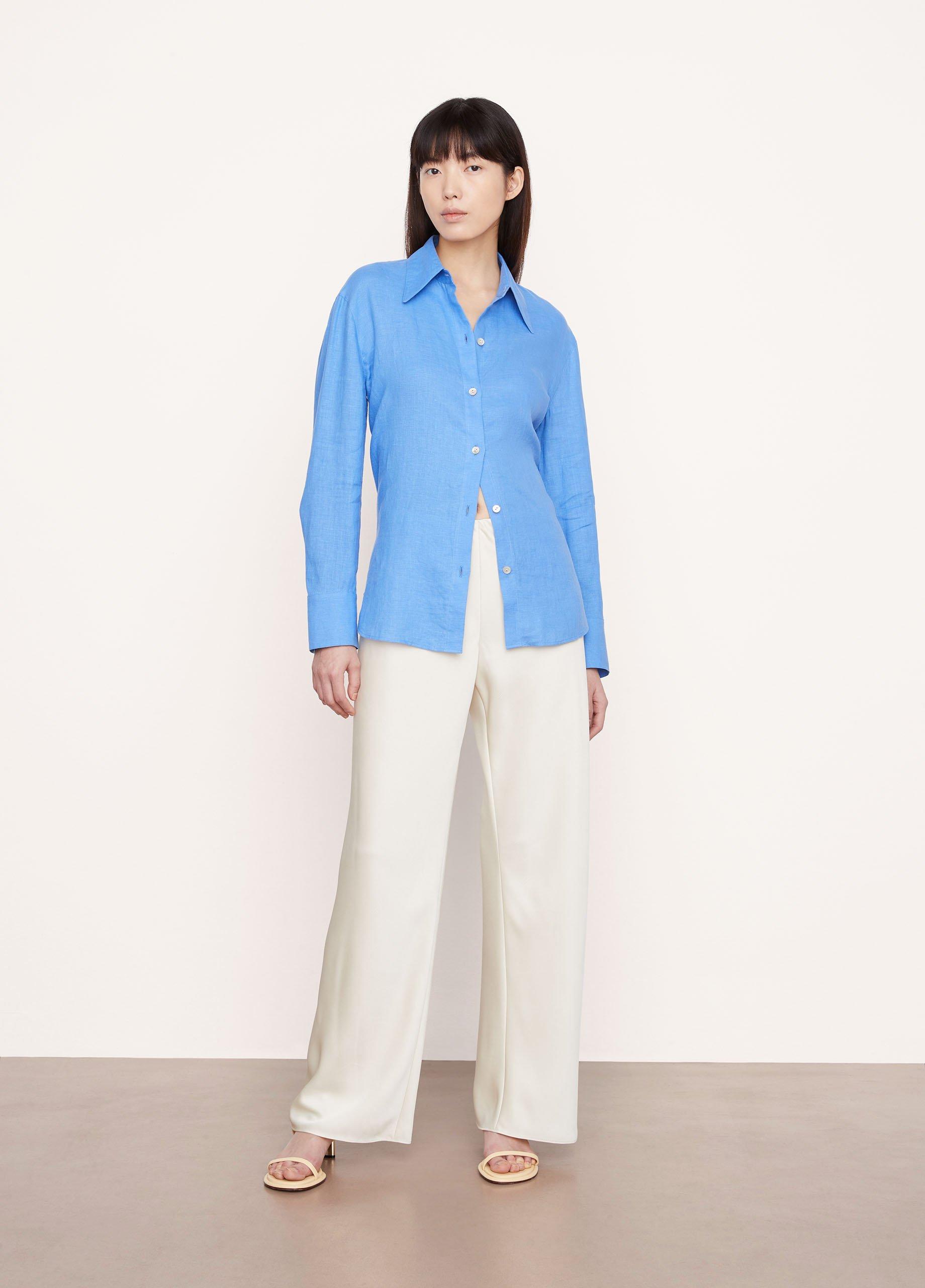 Linen Relaxed Button-Down Shirt image number 0