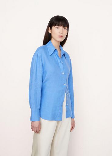 Linen Relaxed Button-Down Shirt image number 2
