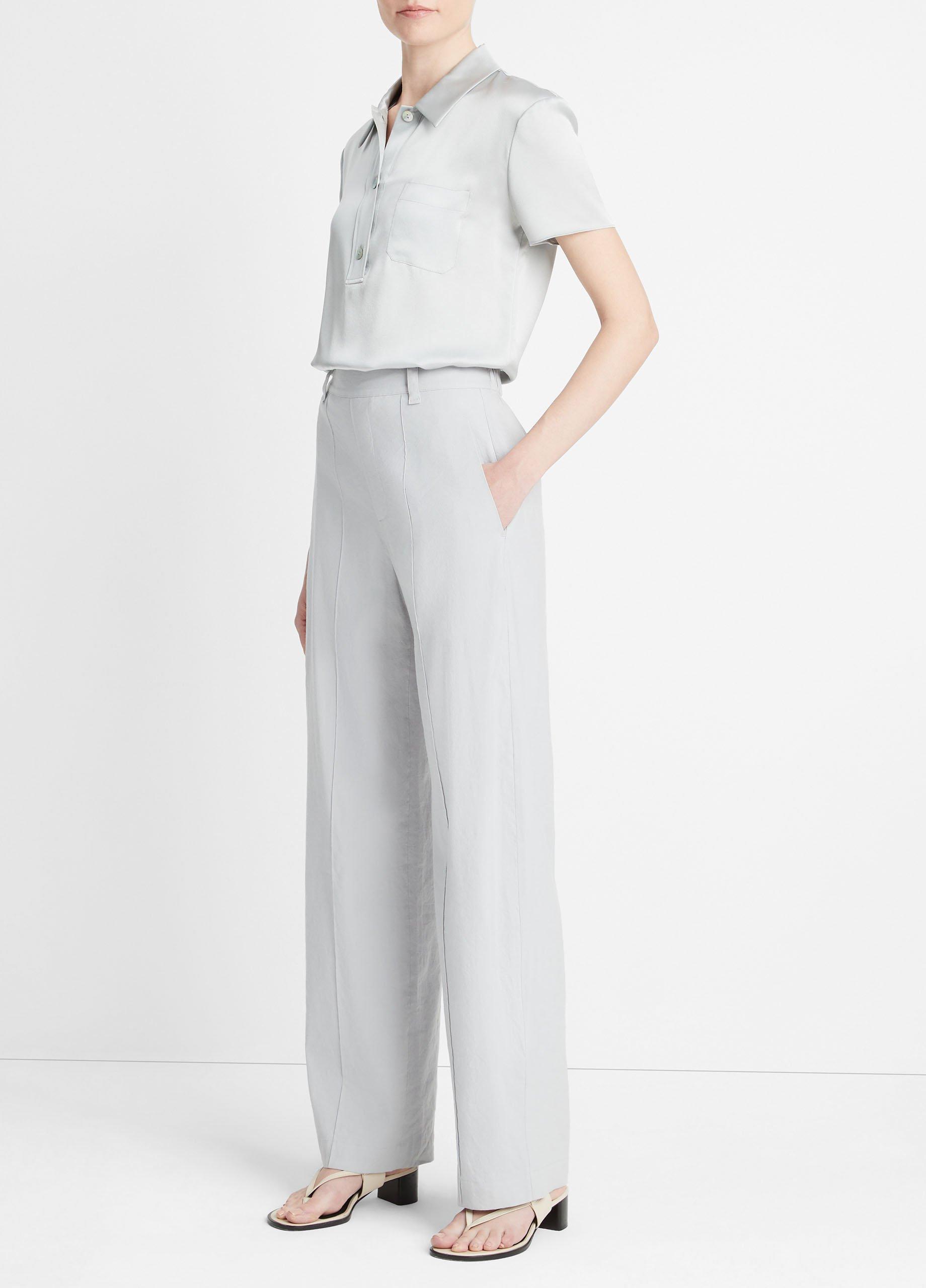 Linen-Blend High-Waist Pull-On Pant in Pants & Shorts