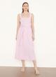 Linen-Blend Square-Neck Midi Dress image number 1