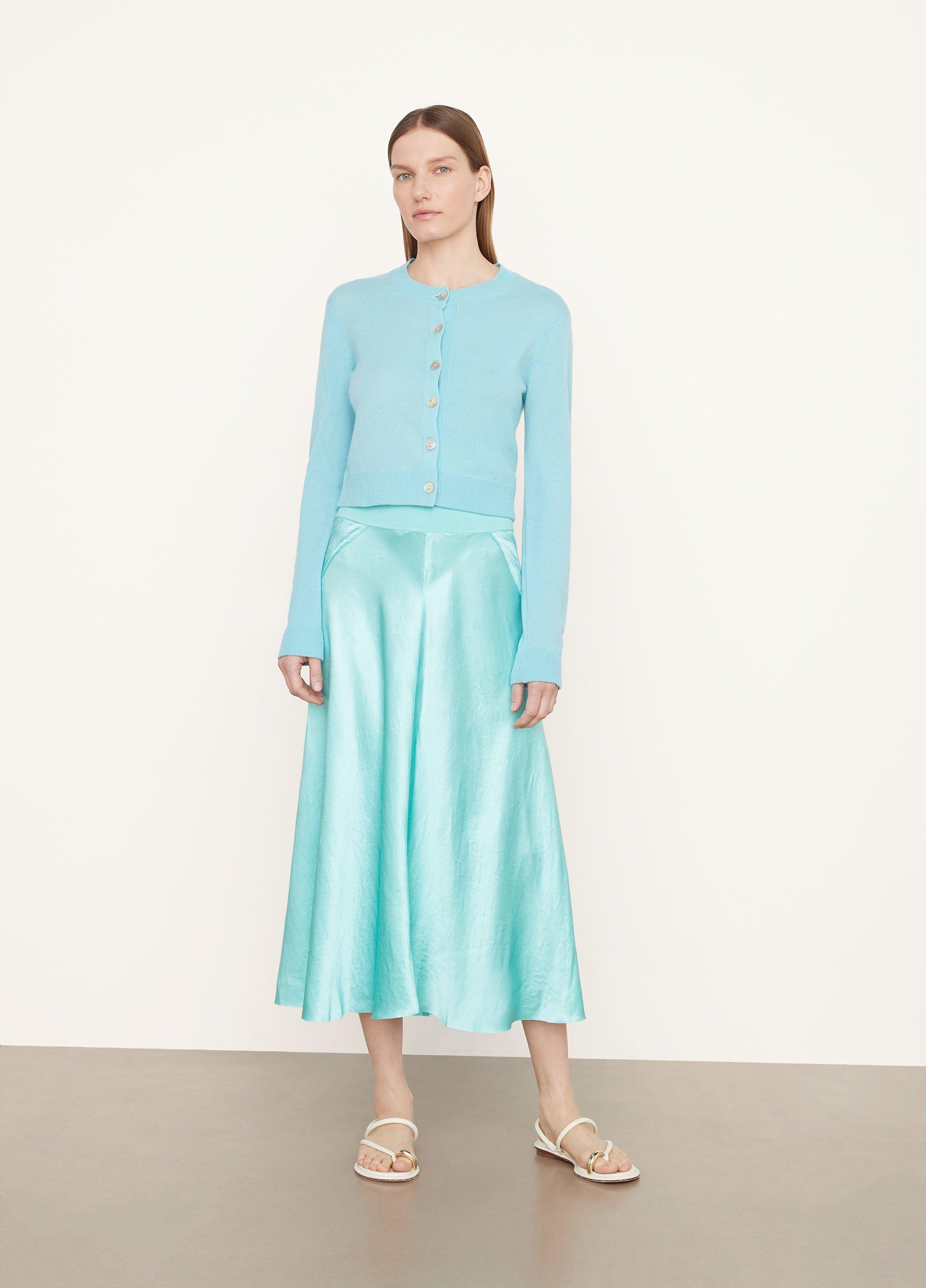 Rib-Trim Raw-Edge Skirt image number 0