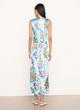 Painted Bouquet Sleeveless Draped Pleat Wrap Dress image number 3