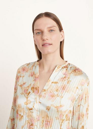 Flora Crushed Band Collar Blouse image number 1