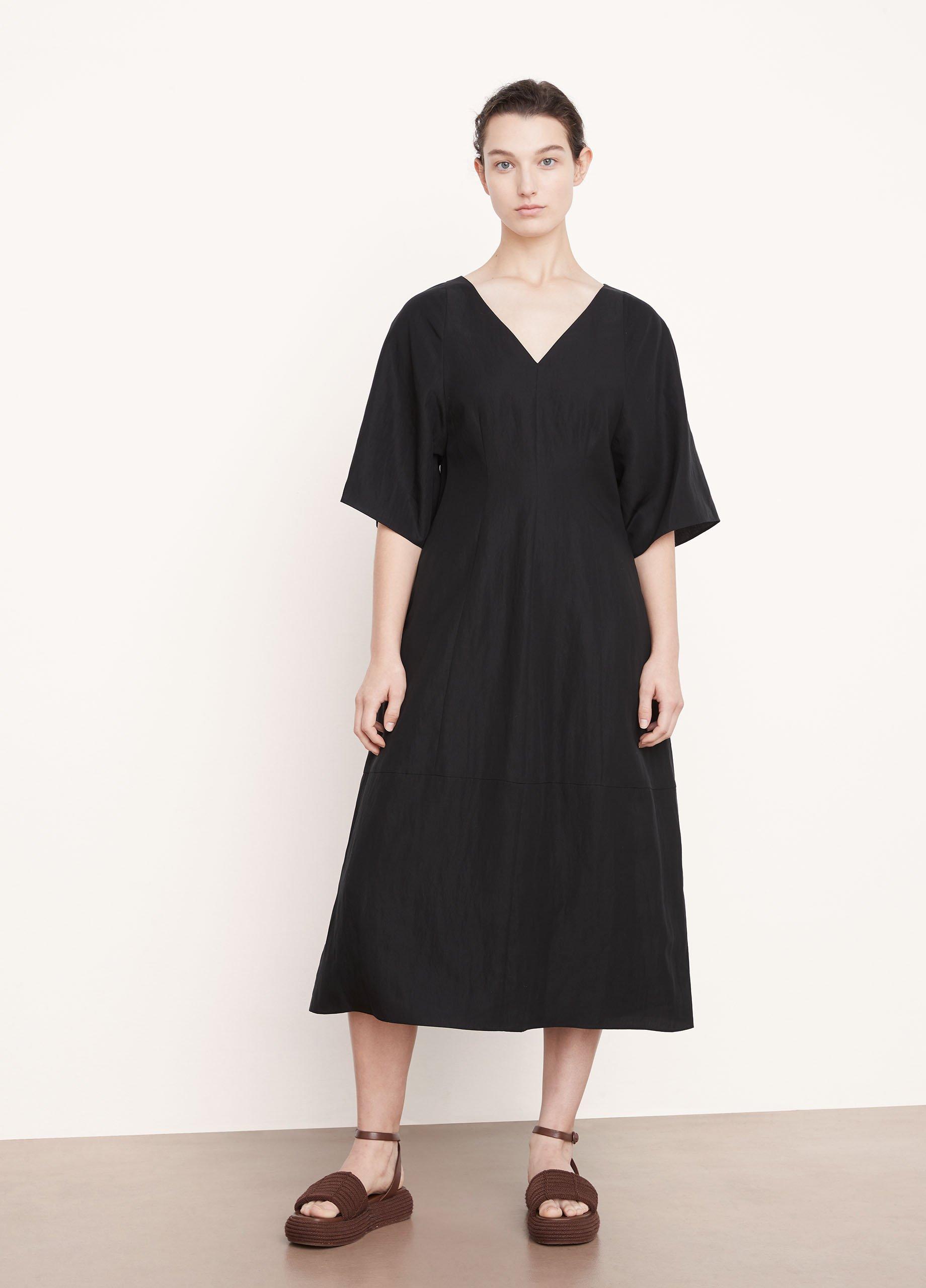 Double V-Neck Flutter Sleeve Dress image number 0