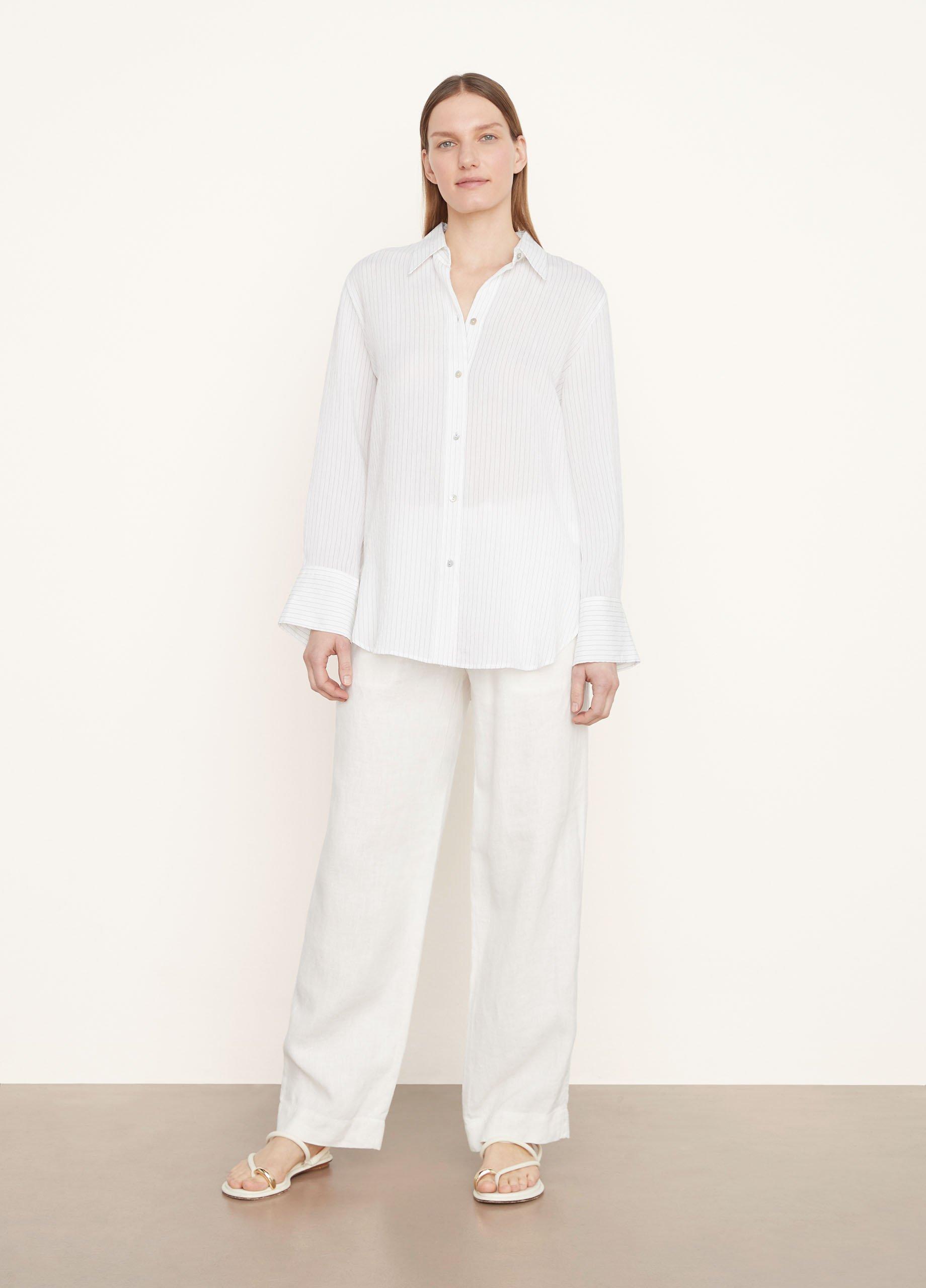 Fine Stripe Relaxed Long Sleeve Shirt image number 0