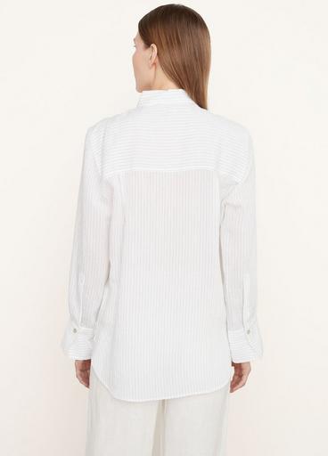 Fine Stripe Relaxed Long Sleeve Shirt image number 3