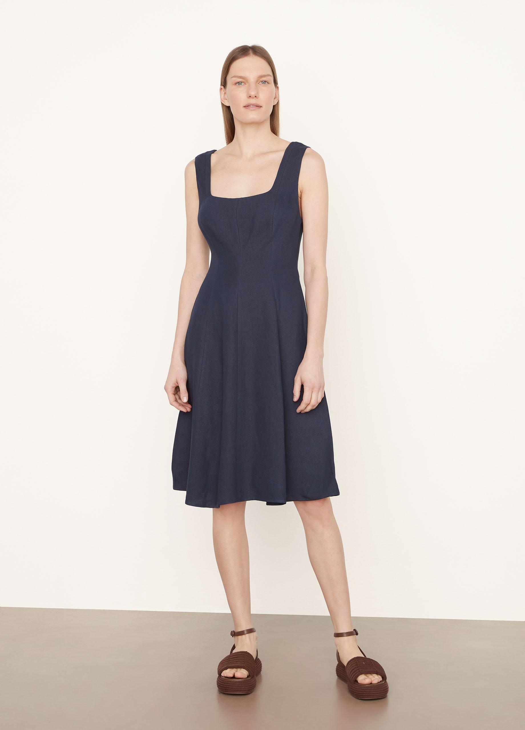 Paneled Square-Neck Short Dress image number 0