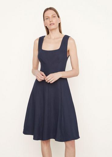 Paneled Square-Neck Short Dress image number 1