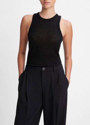Drop-Waist Pleated Crepe Trouser image number 1