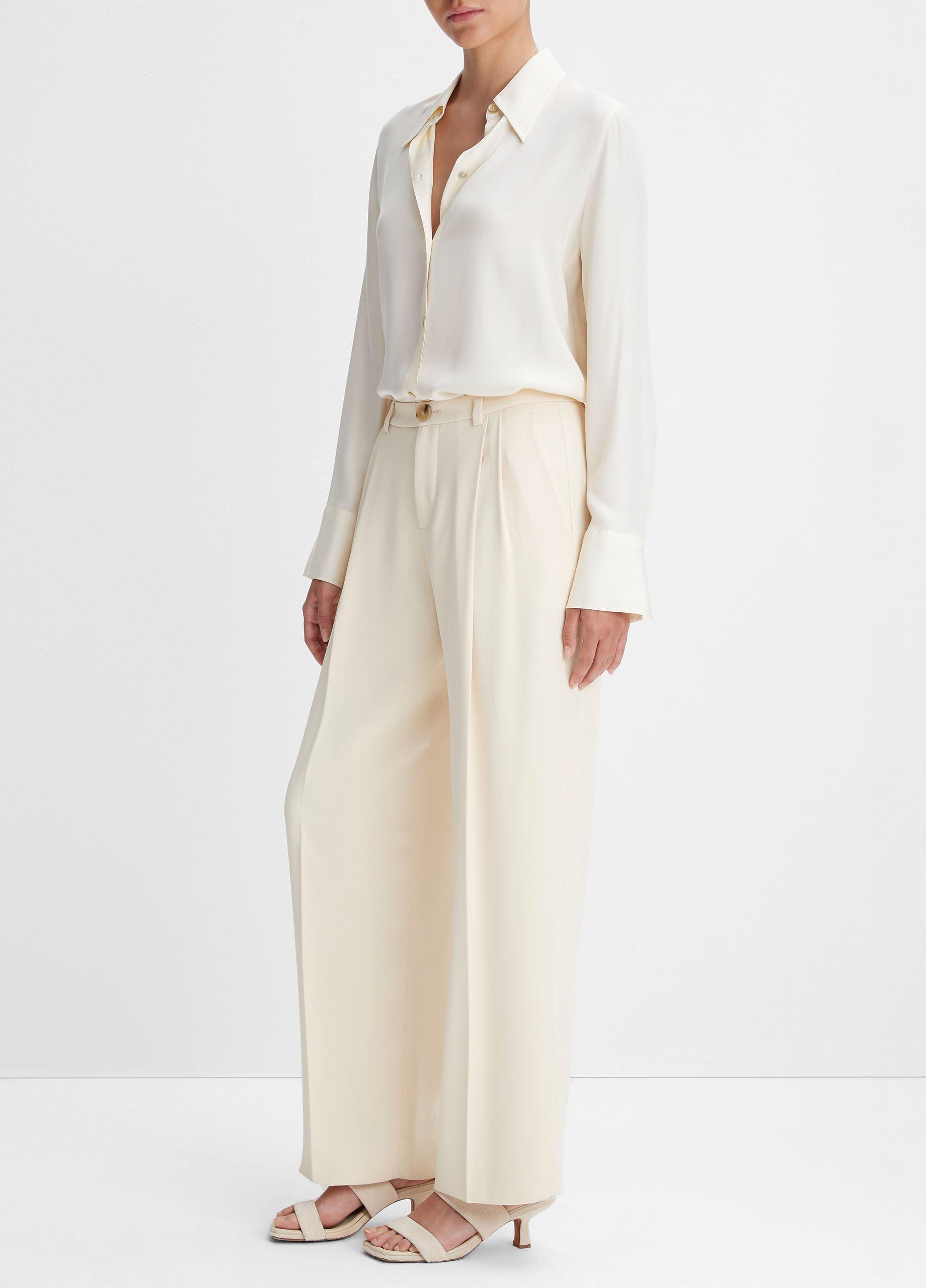 White 2024 crepe trousers