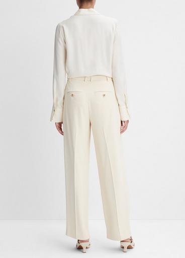 Drop-Waist Pleated Crepe Trouser in Trousers | Vince