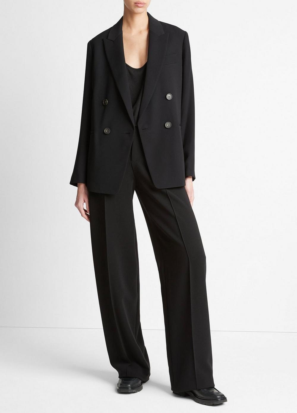 Vince Crepe Double-Breasted Blazer