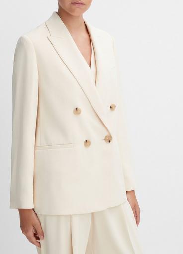 ZARA WOMAN WHITE IVORY DOUBLE BREASTED BUTTONED BLAZER SIZE S 