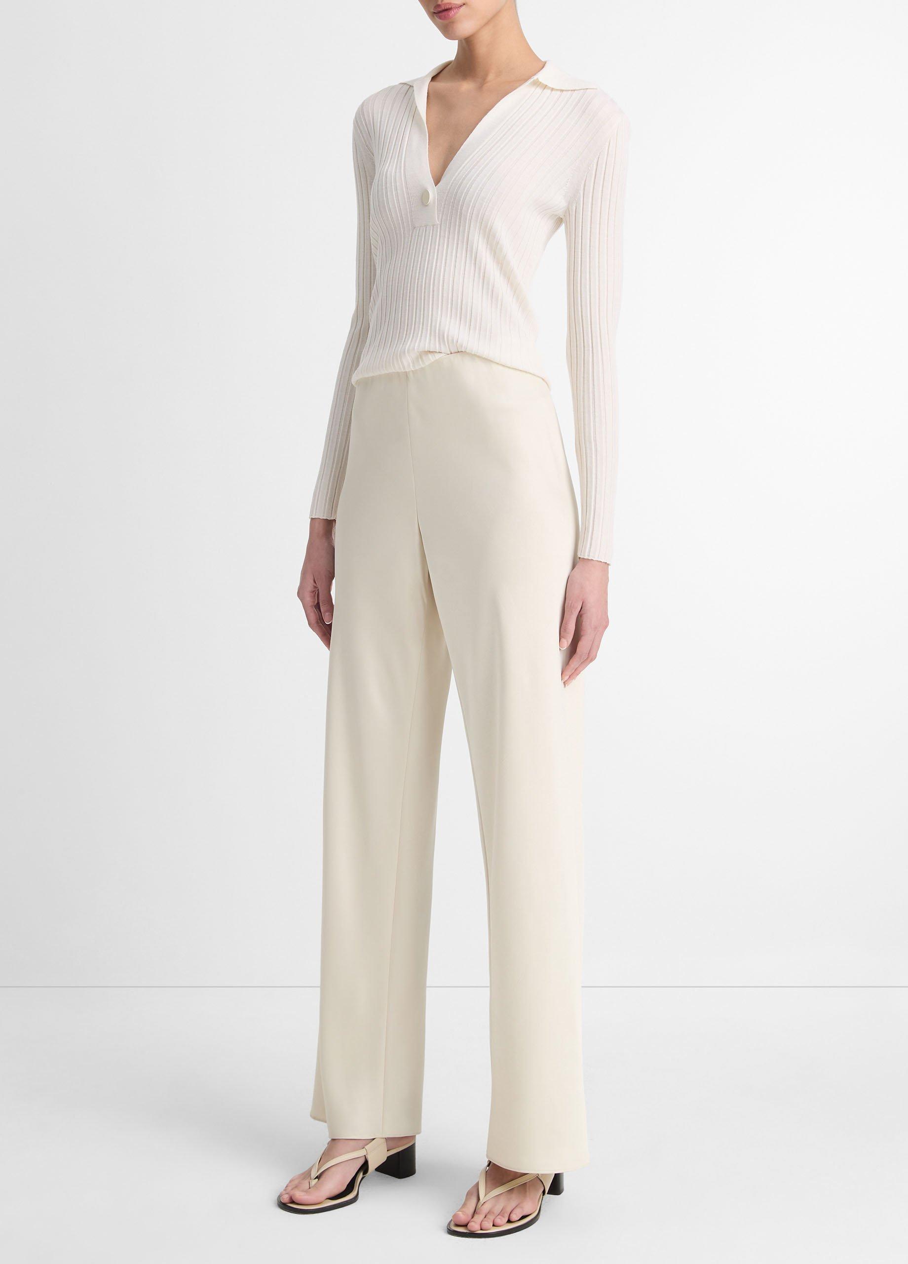 Satin High-Waist Bias Pant in Trousers | Vince