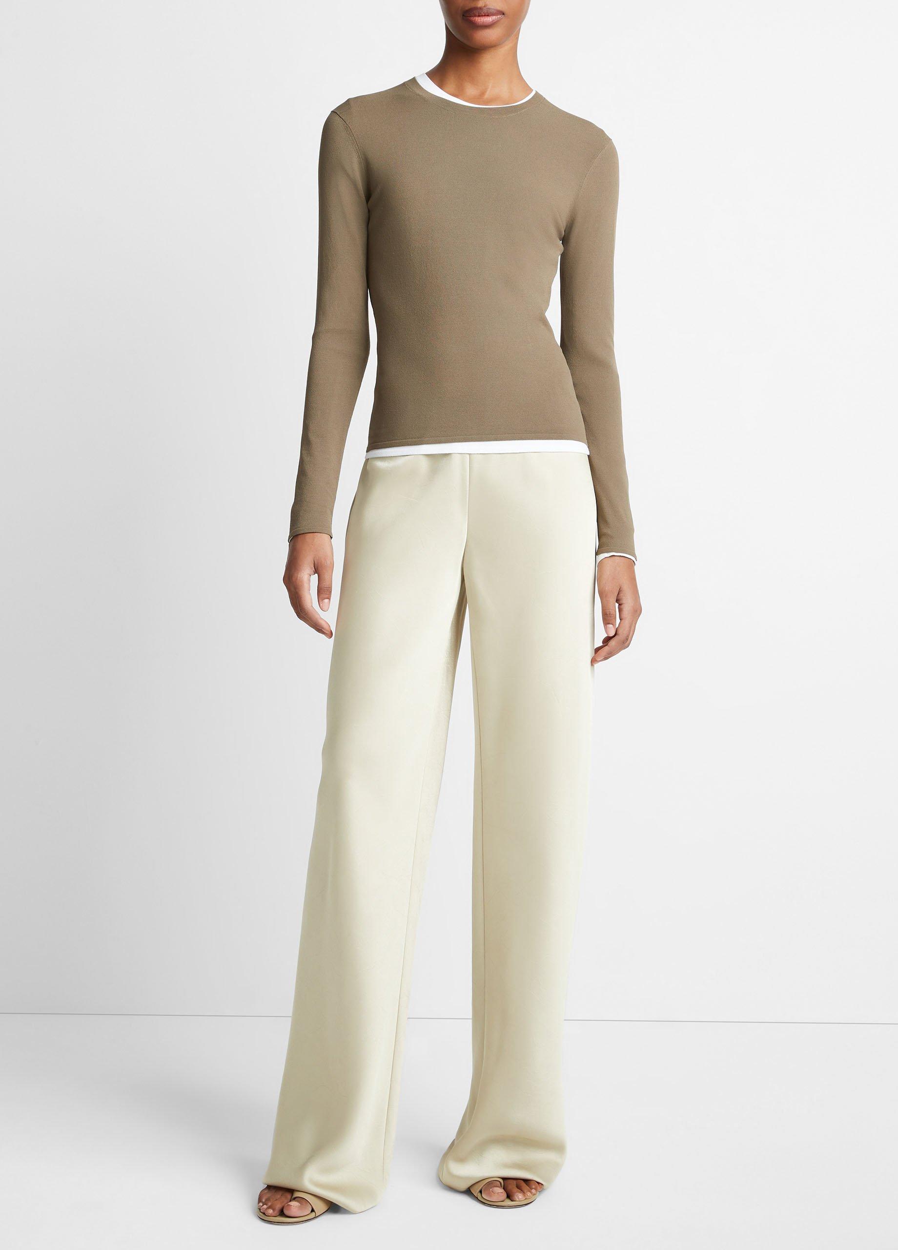 빈스 Vince Satin High-Waist Bias Pant,HAYSTACK