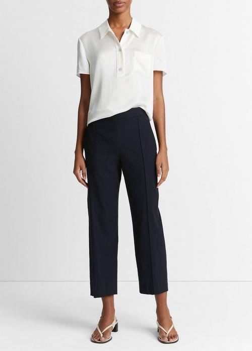 Linen-Blend Tapered Pull-On Pant