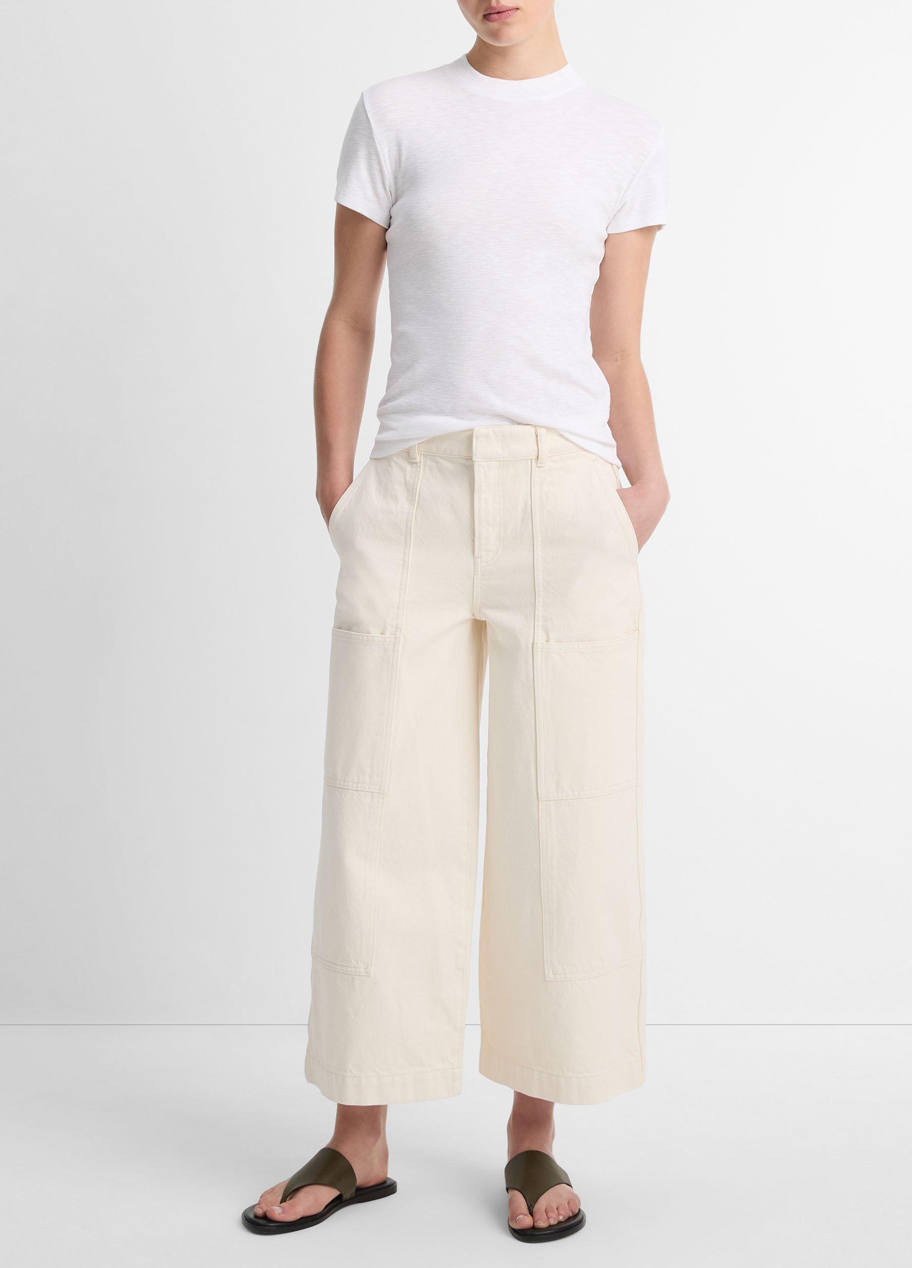 Cotton-Blend Cap-Sleeve T-Shirt image number 0