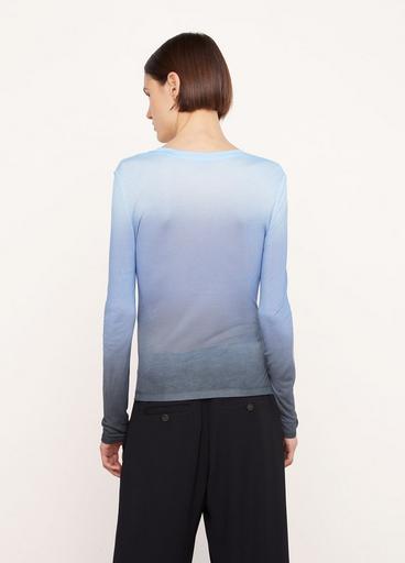 Ombré Long Sleeve Crew Neck T-Shirt in Shirts & Tees