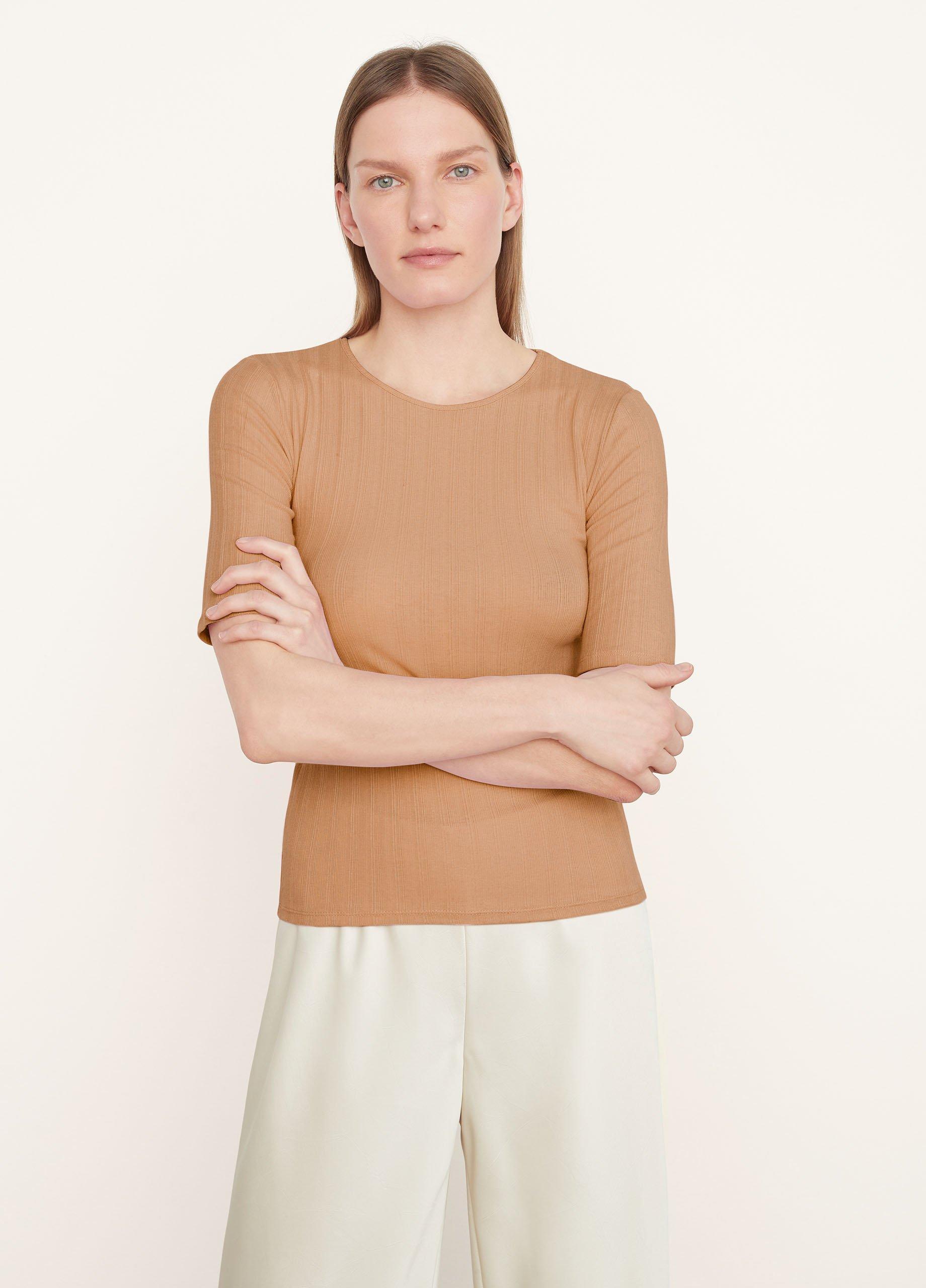 Ombré Long Sleeve Crew Neck T-Shirt in Vince Products Women